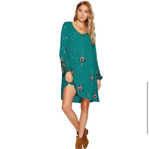 Free People Teal Mini Dress - Picture 11 of 11